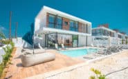 modern Cyprus Villas Rentalsvilla with pool in contemporary residential neighbourhood.